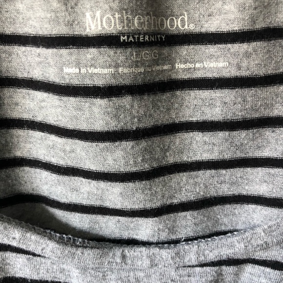 Black & Gray Stripped Maternity Tank Top - Picture 4 of 5